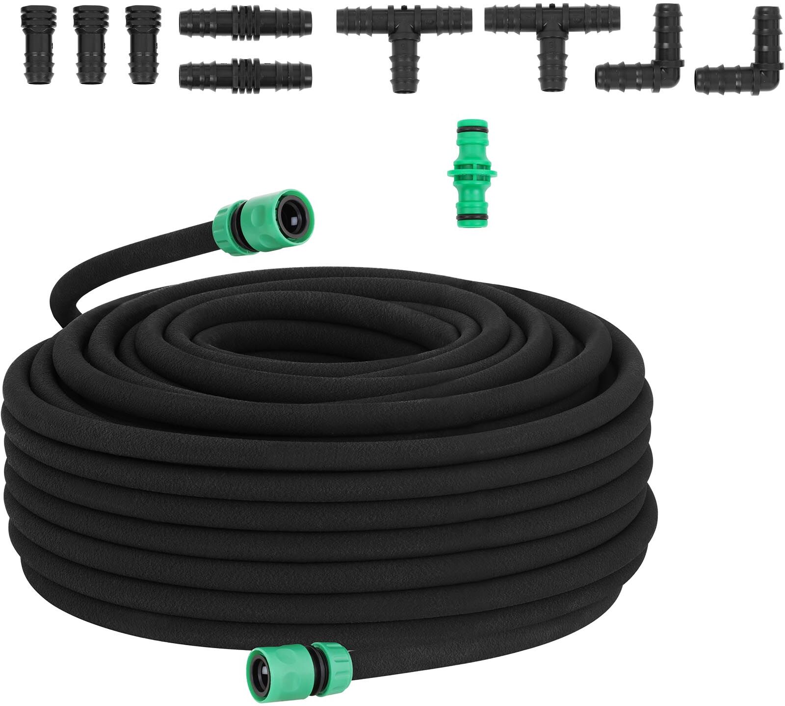 hillvert Tubo poroso per irrigazione a goccia - 50 m + presa rubinetto + manicotto guarnizione HT-COSTIGAN-50X12S02