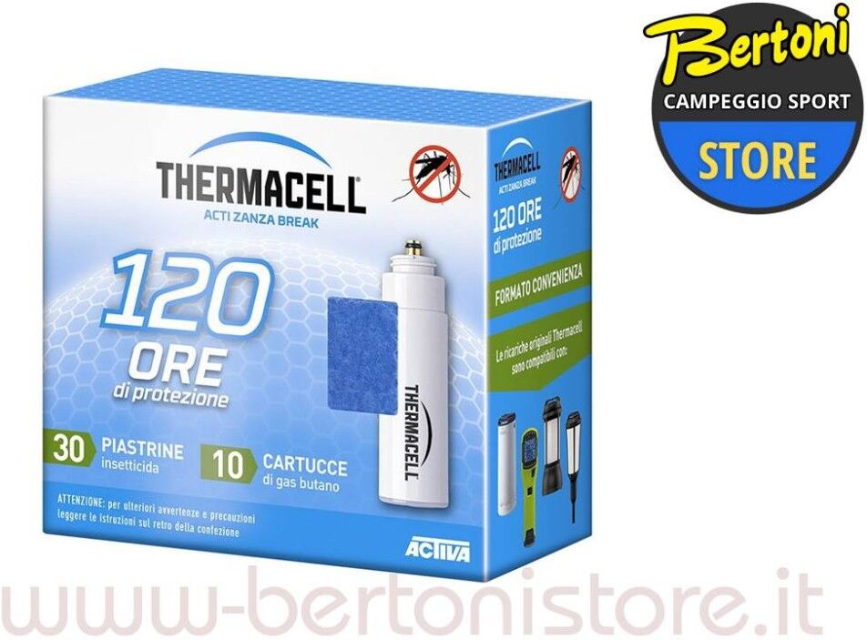 Thermacell 120 Ore Di Protezione Ricarica 10 Gas + 30 Piastrine Nfz.Zbrp10.R10x