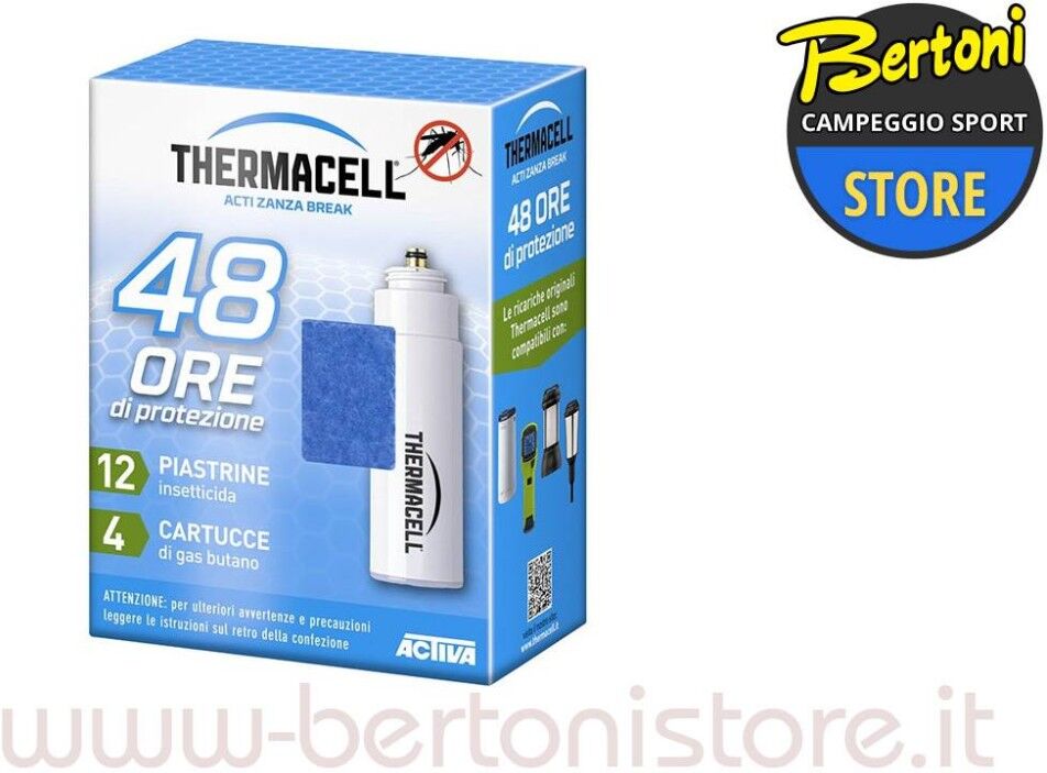 Thermacell 48 Ore Di Protezione Ricarica 4 Gas + 12 Piastrine Nfz.Zbrp12.R4xx