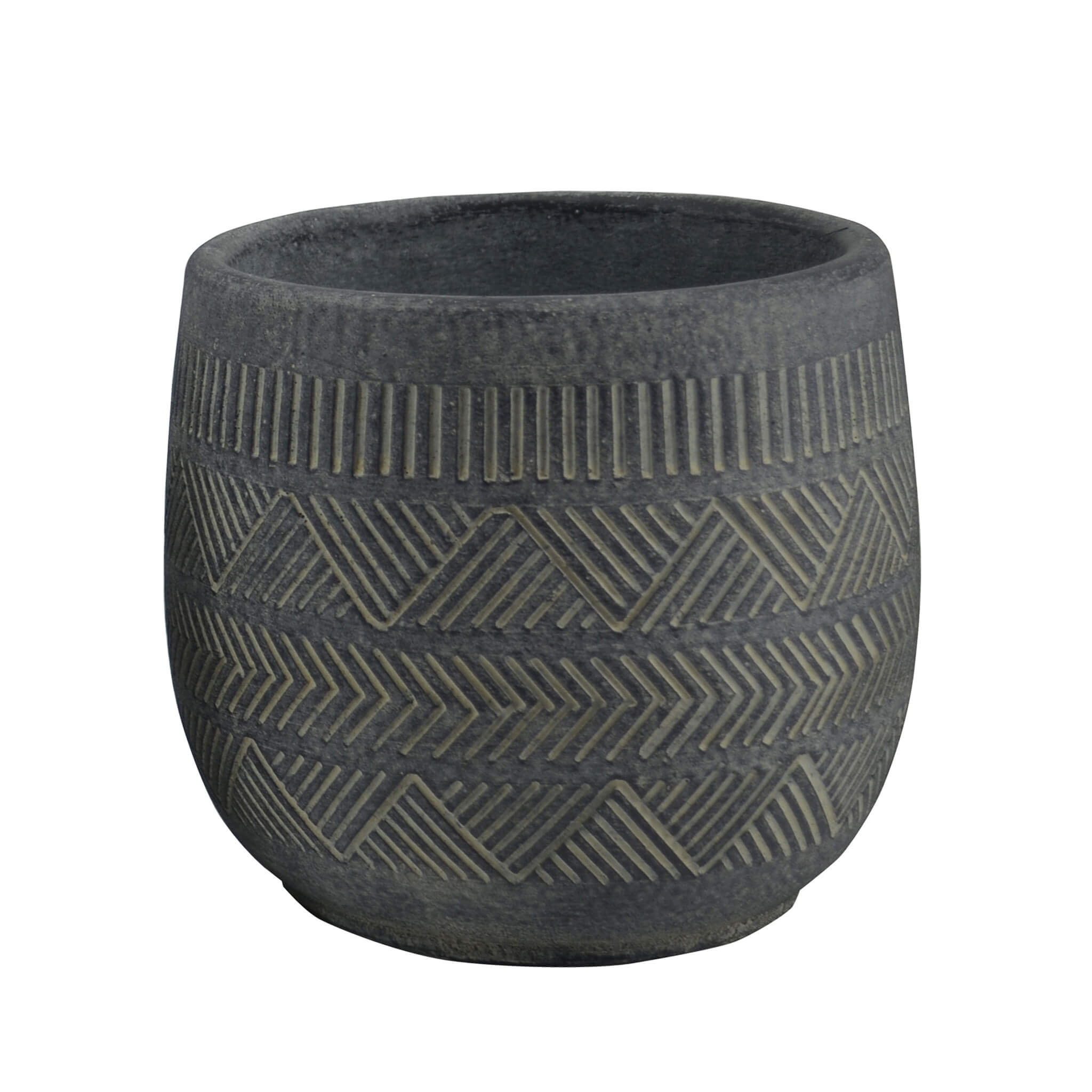 Milani Home vaso in fibra sintetica di design moderno industrial cm 17,8 x 17,8 x 16 h Antracite 18 x 16 x 18 cm