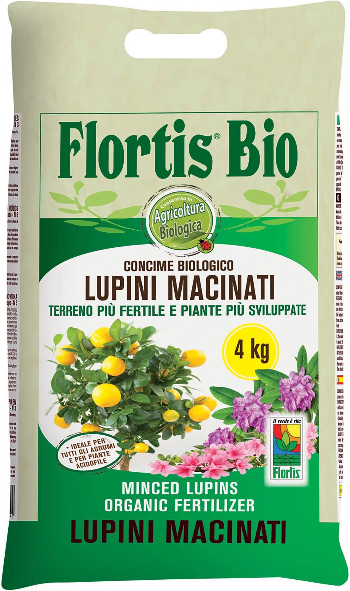 Flortis LUPINI MACINATI PER AGRUMI  LENTA CESSIONE N 3 ORGANICO BIO 4 Kg