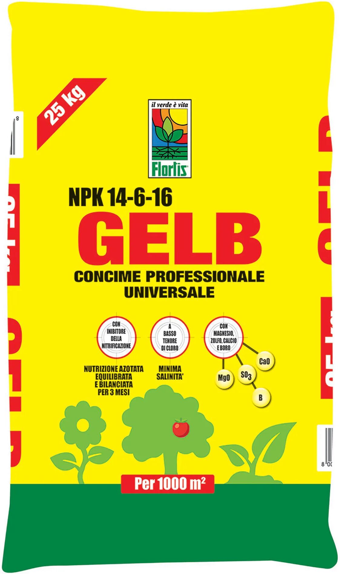 Flortis CONCIME UNIVERSALE GRANULARE GELB LENTA CESSIONE NPK 14.6.16 +MgO+SO3+CaO+B 25kg