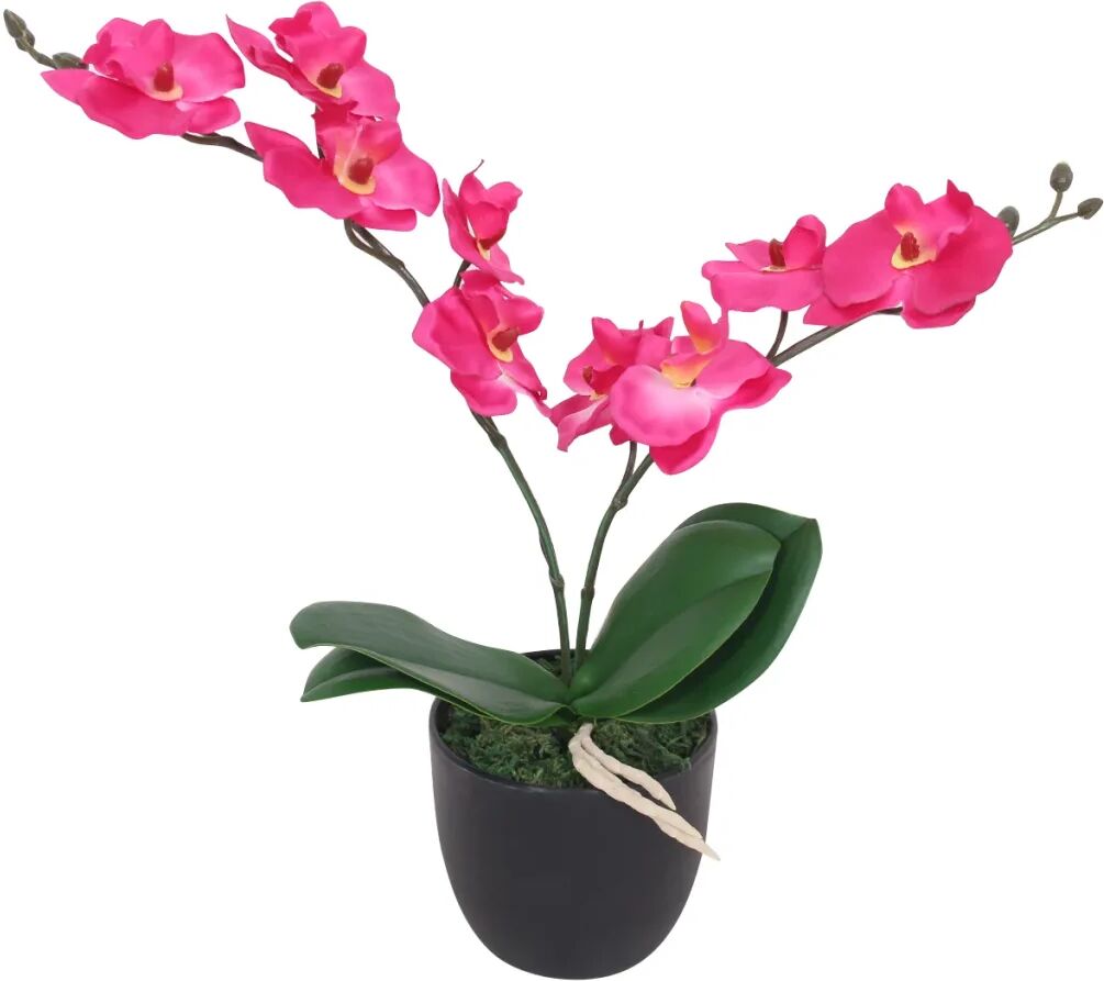 vidaXL Kunst orchidee plant met pot 30 cm rood