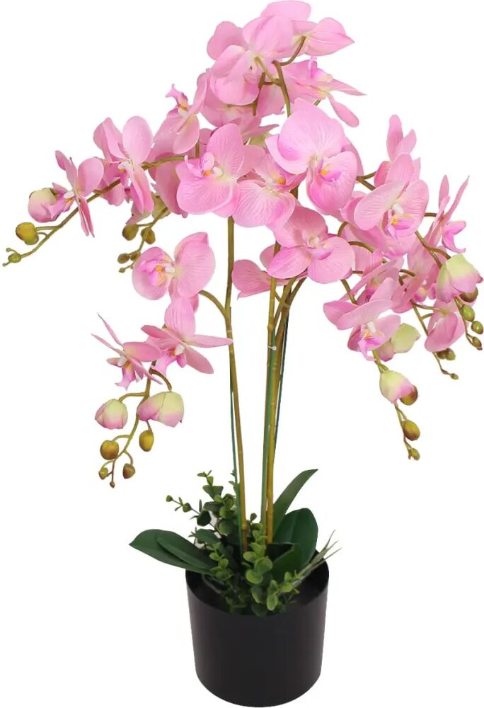 vidaXL Kunst orchidee plant met pot 75 cm roze