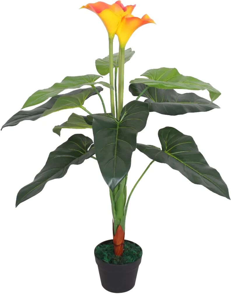 vidaXL Kunst calla lelie plant met pot 85 cm rood en geel