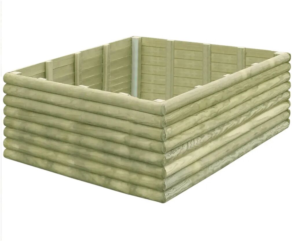 vidaXL Plantenbak verhoogd 150x150x48 cm 19 mm geïmpregneerd grenenhout