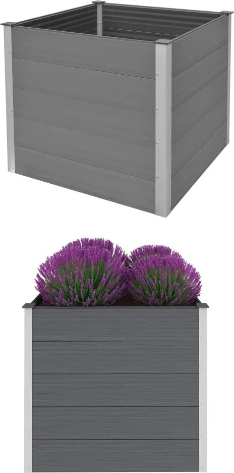 vidaXL Plantenbak verhoogd 100x100x91 cm HKC grijs