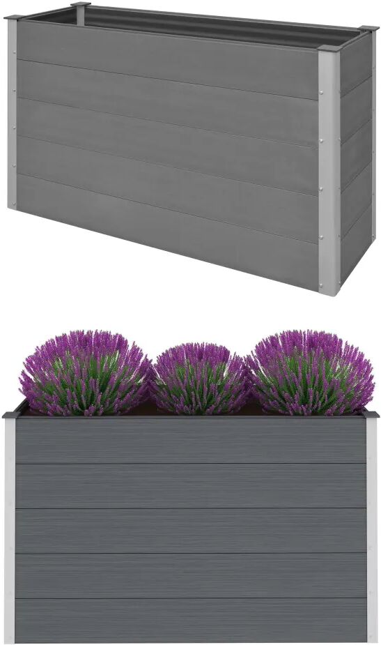 vidaXL Plantenbak verhoogd 150x50x91 cm HKC grijs