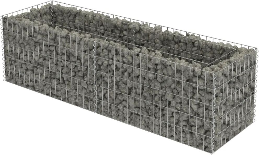 vidaXL Gabion plantenbak verhoogd 180x50x50 cm gegalvaniseerd staal