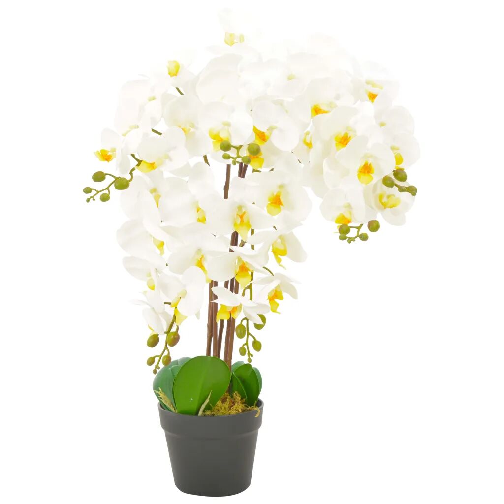 vidaXL Kunstplant met pot orchidee 60 cm wit