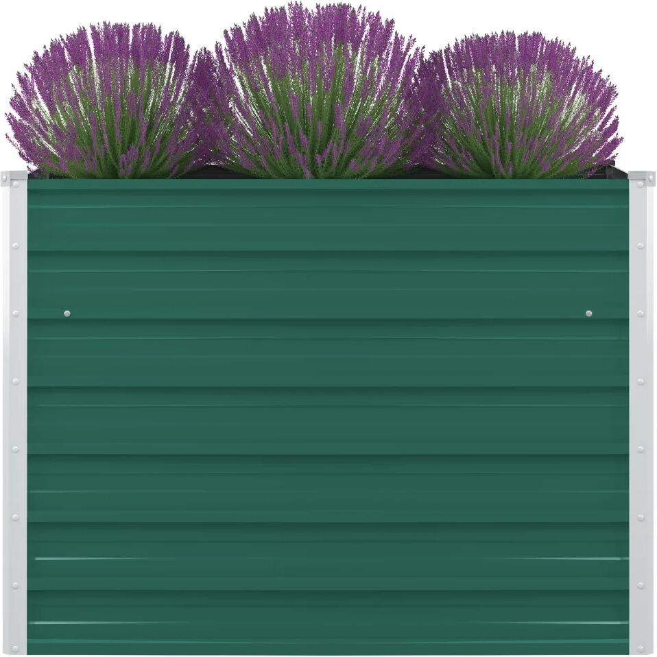 vidaXL Plantenbak verhoogd 100x100x77 cm gegalvaniseerd staal groen