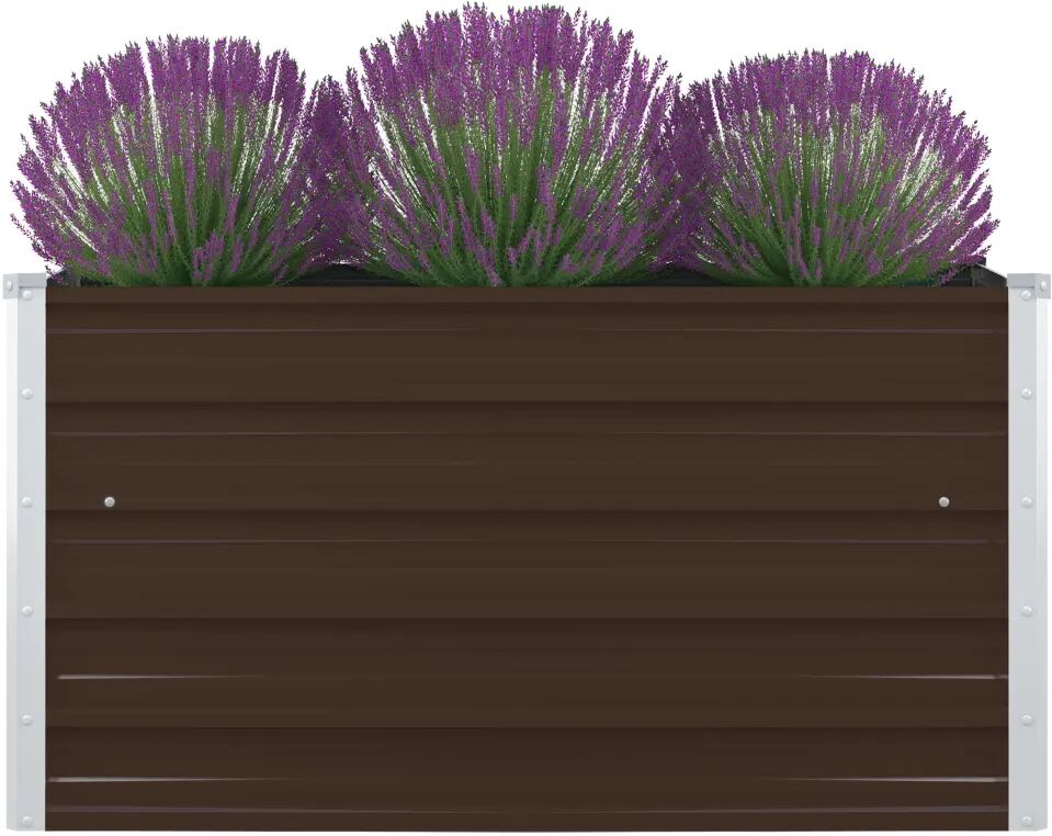 vidaXL Plantenbak verhoogd 100x100x45 cm gegalvaniseerd staal bruin