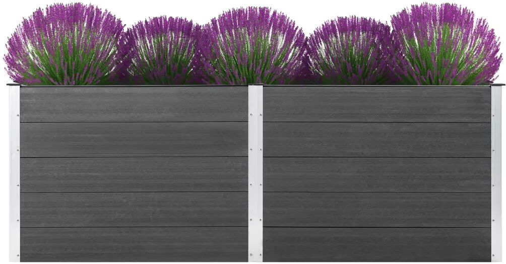 vidaXL Plantenbak verhoogd 250x50x91 cm HKC grijs