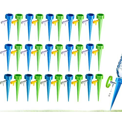 Shamoparty 30 stuks automatische irrigatieset, instelbaar irrigatiesysteem voor planten, bloemen, kamerplant, irrigatie, ideale watervoorziening tijdens je vakantie