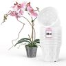 Garten lux Set van 30 orchideeënpotten, transparant, diameter 14 cm, hoogte 11 cm, kunststof orchideeënpotten met gaten, mesh, pot voor orchideeën voor binnenshuis, 1 liter