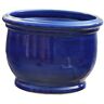 Hentschke Keramik Plantenpot/plantenbak vorstbestendig Ø 30 x 23 cm, effect blauw, 040.030.64 bloembak voor buiten en binnen, Made in Germany