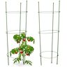 Relaxdays plantensteun tomaten, set van 2 stuks, 76 cm lang, kunststof, bloemperk, klimplantensteun, tomatentoren, groen