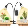 SANSI LED Plantenlamp voor Kamerplanten, 300W volledig spectrum 2 Zwanenhals Clip Plantenlicht met Timer 4/8/12 uur, 20W Groeilamp met hoge PPFD voor de groei van Kamerplanten