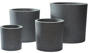 IQ Dutch Design Ultralichte plantenbakken, 4-delige set, rond - antraciet