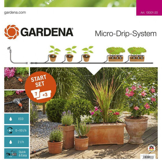 Gardena startset Micro Drip 51 delig - Zwart,Zilver