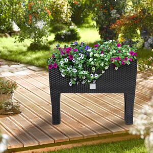 DEUB Blomsterkasse 2 Stk Antrasitt 60x25x46cm