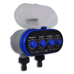 vidaXL Elektronisk automatisk vanningstimer dobbelt uttak