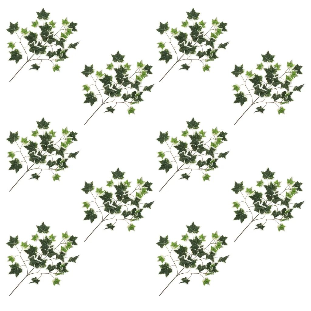 vidaXL Kunstige eføyblader 10 stk grønn og hvit 70 cm
