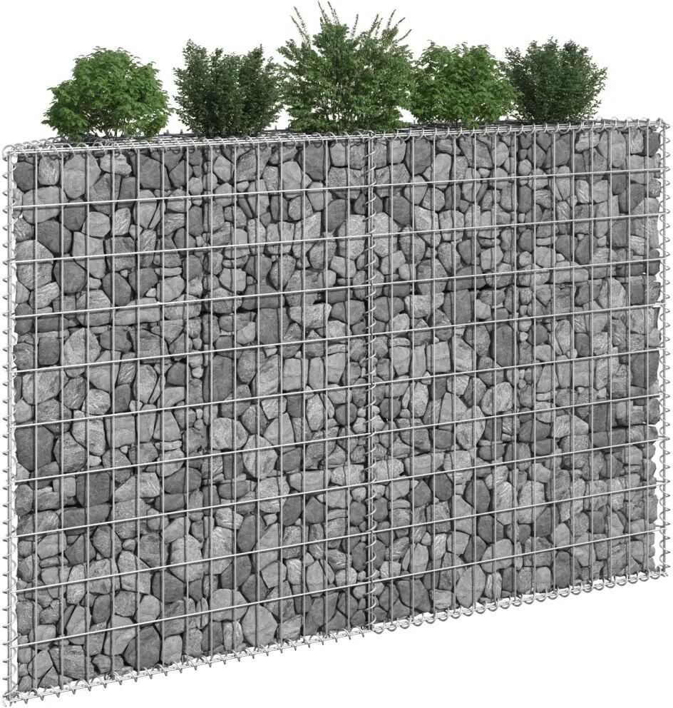 vidaXL Gabion høybed trapesform galvanisert stål 150x20x100 cm