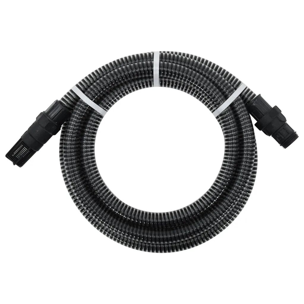 vidaXL Sugeslange med PVC kontakter 4 m 22 mm svart