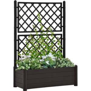 Vidaxl Vaso/floreira de jardim com treliça 100x43x142 cm PP antracite