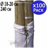 Suinga Tutor de bambu natural 240 cm 18-20 mm Pacote 100 Varas de bambu ecológicas para apoiar árvores, plantas e vegetais