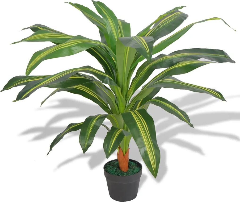 vidaXL Planta dracena artificial com vaso 90 cm verde