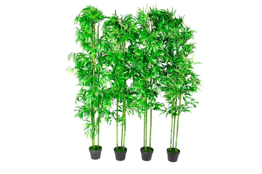 vidaXL Planta Artificial em Vaso Bambu  190cm 4 peças