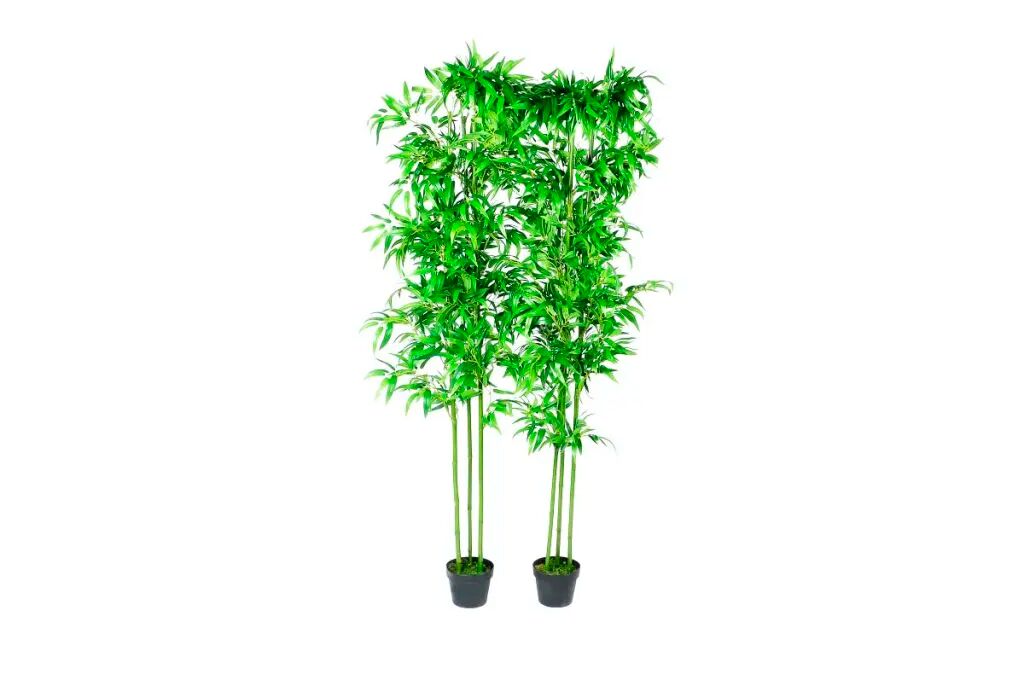 vidaXL Planta Artificial em Vaso Bambu 190cm 2 peças