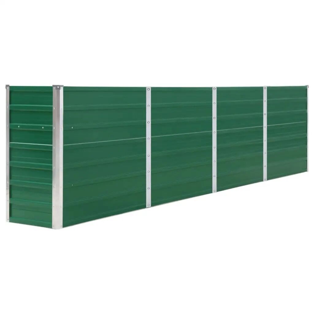 vidaXL Canteiro jardim elevado 320x40x77 cm aço galvanizado verde