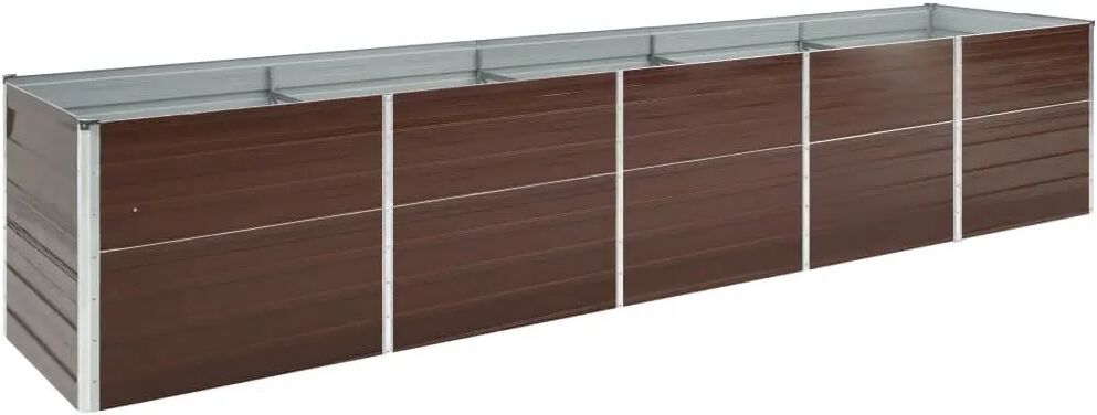 vidaXL Canteiro elevado jardim aço galvanizado 400x80x45 cm castanho