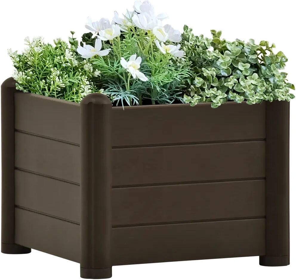 vidaXL Canteiro elevado para jardim PP 43x43x35 cm moca