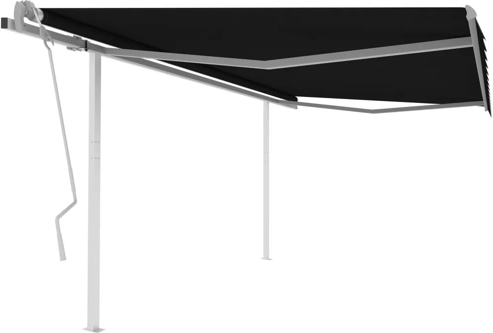 vidaXL Toldo retrátil manual com postes 4x3 m antracite