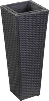 Vidaxl Vaso Vime PE (Preto - Vime - 30x30x80 cm)