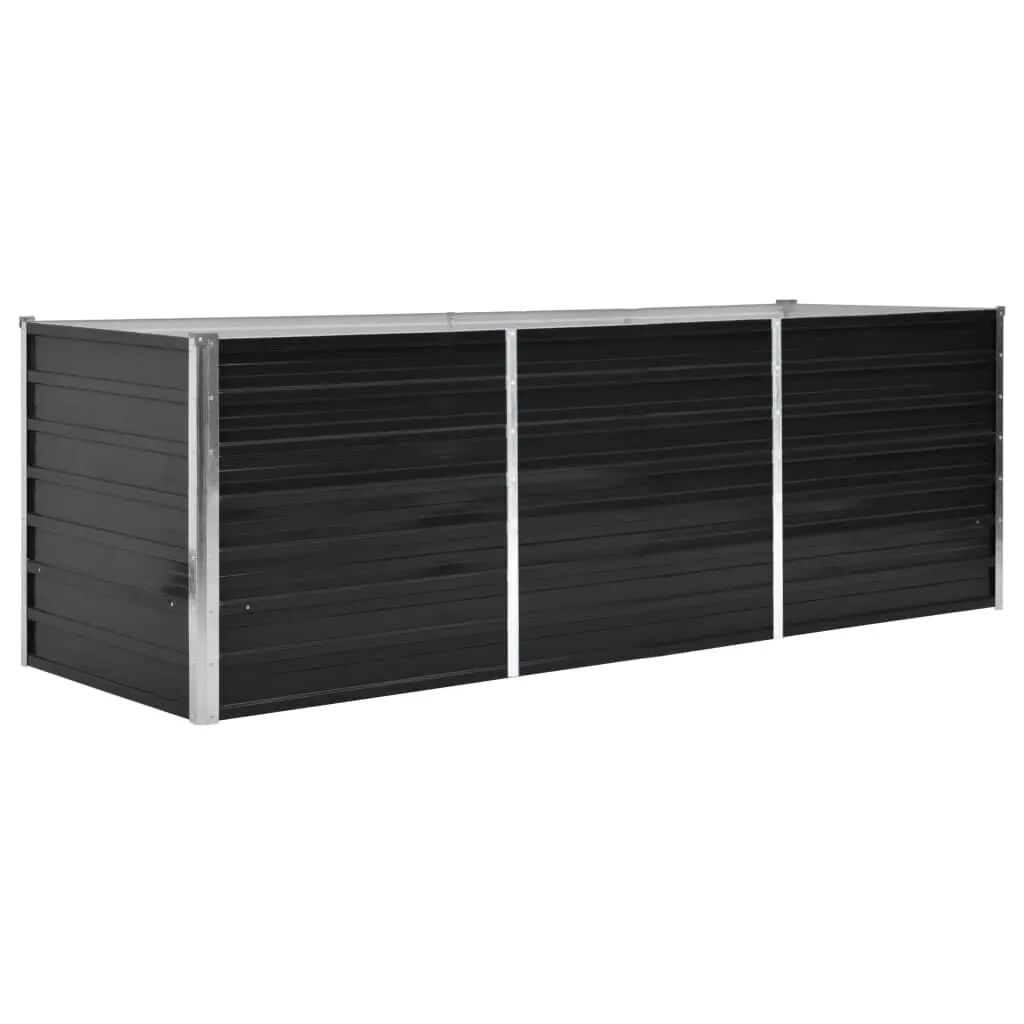 vidaXL Strat înălțat de grădină antracit 240x80x77 cm oțel galvanizat