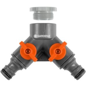 Gardena 2-vägskran med adapter 1/2''-3/4'''