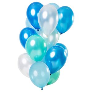 FOLAT Blue Azure Metallic Latexballonger Mix