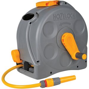 Hozelock - 2-in-1 Compact Hose Reel 25m : Portable or Wall-mounted Reel, Easy Rewind Function, Supplied with Nozzle, Fittings and Fixings