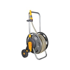 Hozelock - Cart Reel 60m, Supplied with 50m Hose : Max Capacity 60m, Reinforced Axis, Freestanding, Stable and Easy to Use, Integrated Handle,