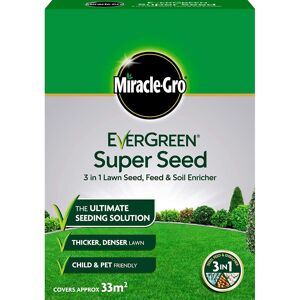 Miracle-Gro Evergreen Super Seed 3 in 1 Lawn Seed, Feed & Soil Enricher
