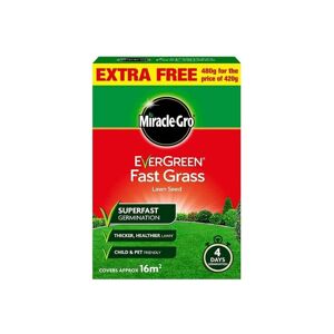 Miracle-GRO Evergreen Fast Grass Lawn Seed 480g with a Thank You Sticker - Super