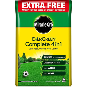 Miracle-Gro Evergreen Complete 4 in 1 Lawn Food - 400m² Coverage, 14kg