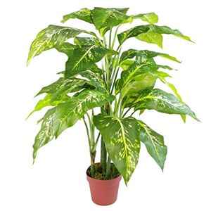 Leaf 100cm Large Fox's Aglaonema (Spotted Evergreen) Tree Artificial Plant, Mixed Materials, Green