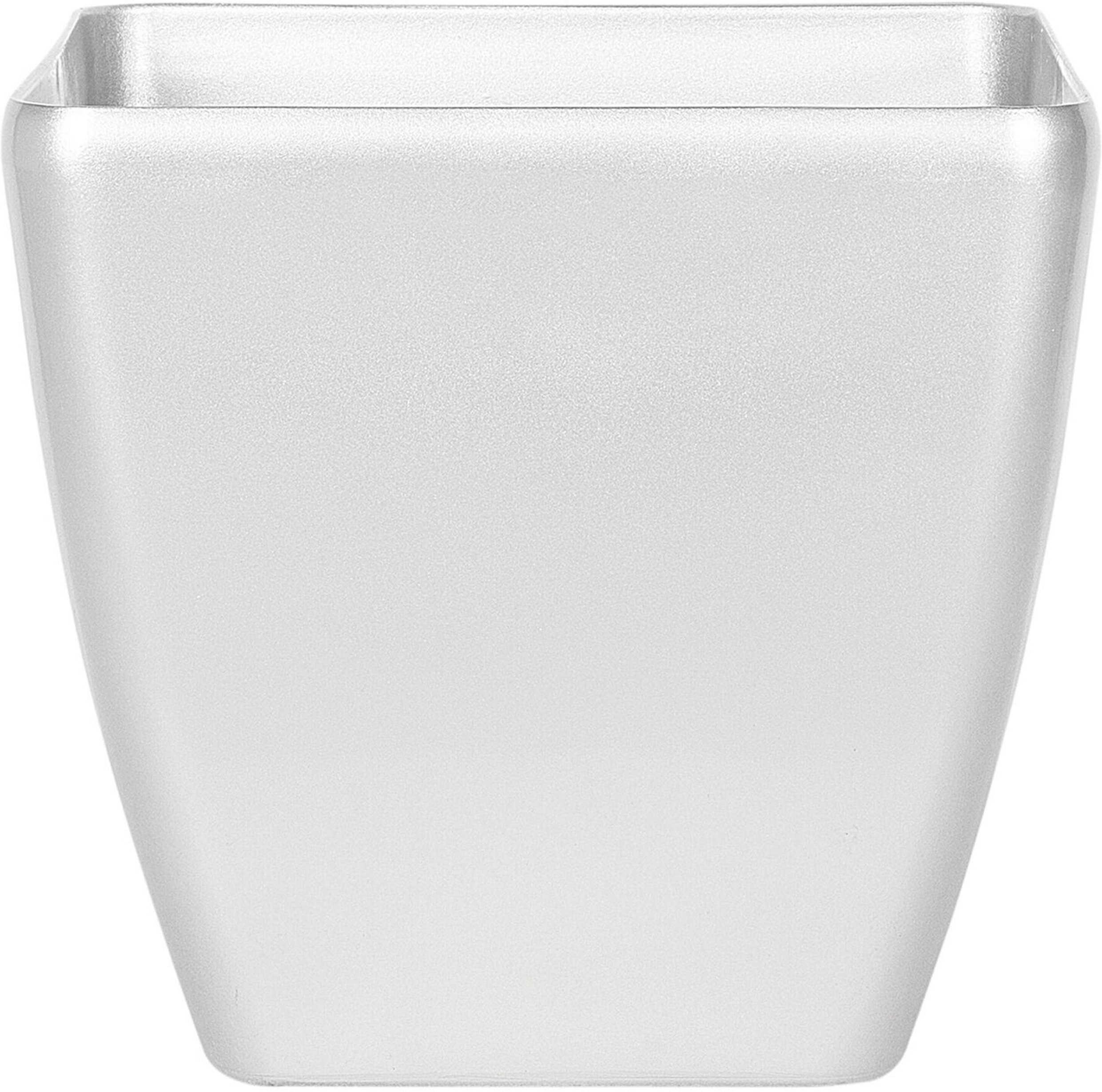 Beliani Plant Pot Planter Silver Fibre Clay High Gloss Outdoor Resistances 49 x 49 cm All-Weather