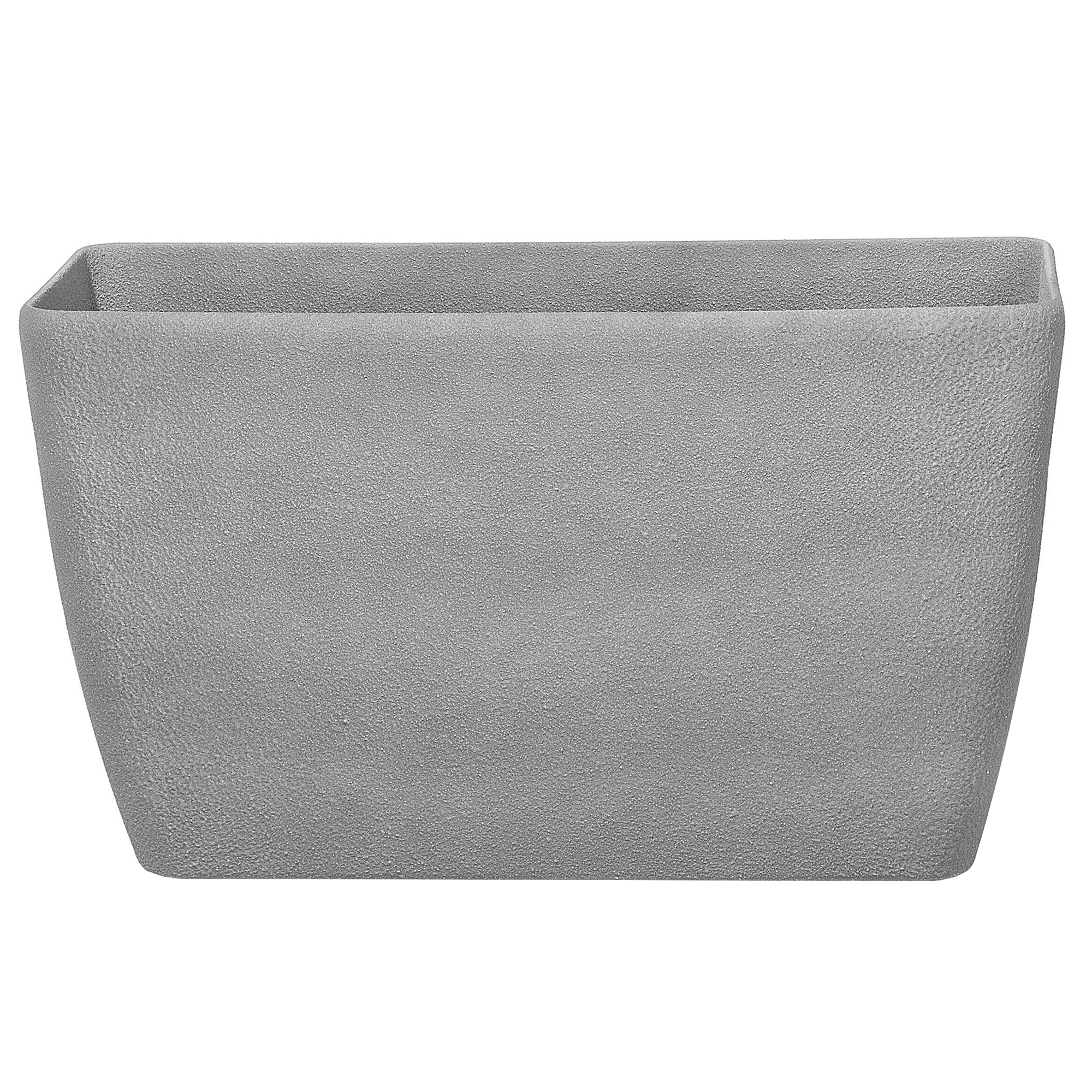 Beliani Plant Pot Grey Stone Flower Planter 74 x 32 x 45 cm Modern Minimalist Outdoor Indoor Decor Accessories